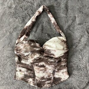 Privy Marble Pattern Halter Top